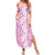 Hawaiian Lei Day Summer Maxi Dress Pink Hibiscus Flowers Lei Art