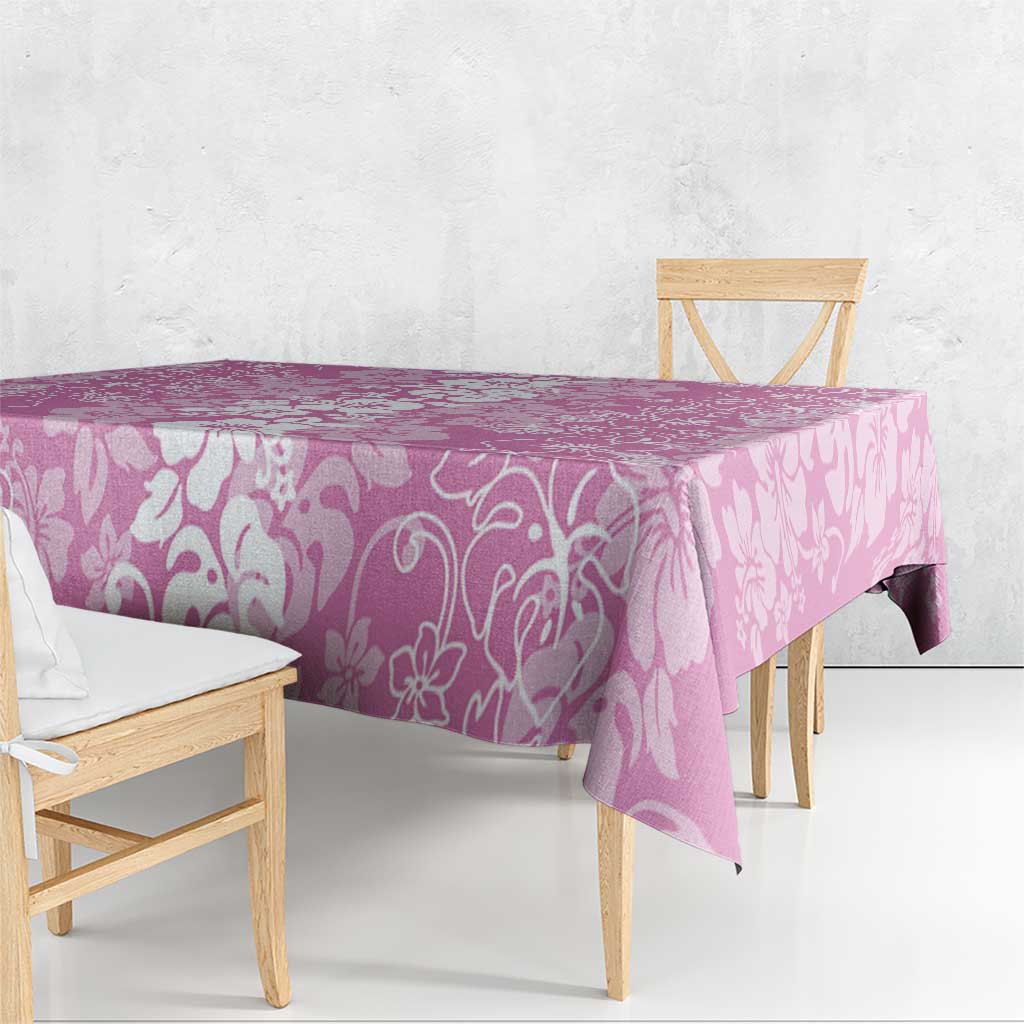 Hawaiian Lei Day Tablecloth Pink Hibiscus Flowers Lei Art