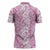 Hawaiian Lei Day Zipper Polo Shirt Pink Hibiscus Flowers Lei Art - Polynesian Pride