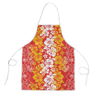 Hawaiian Lei Day Apron Red Hibiscus Flowers Lei Art - Polynesian Pride