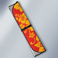 Hawaiian Lei Day Auto Sun Shade Red Hibiscus Flowers Lei Art - Polynesian Pride