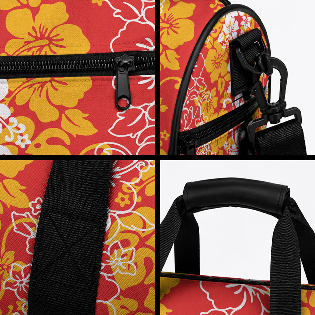 Hawaiian Lei Day Duffle Bag Red Hibiscus Flowers Lei Art LT9 - Polynesian Pride