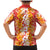 Hawaiian Lei Day Family Matching Mermaid Dress and Hawaiian Shirt Red Hibiscus Flowers Lei Art