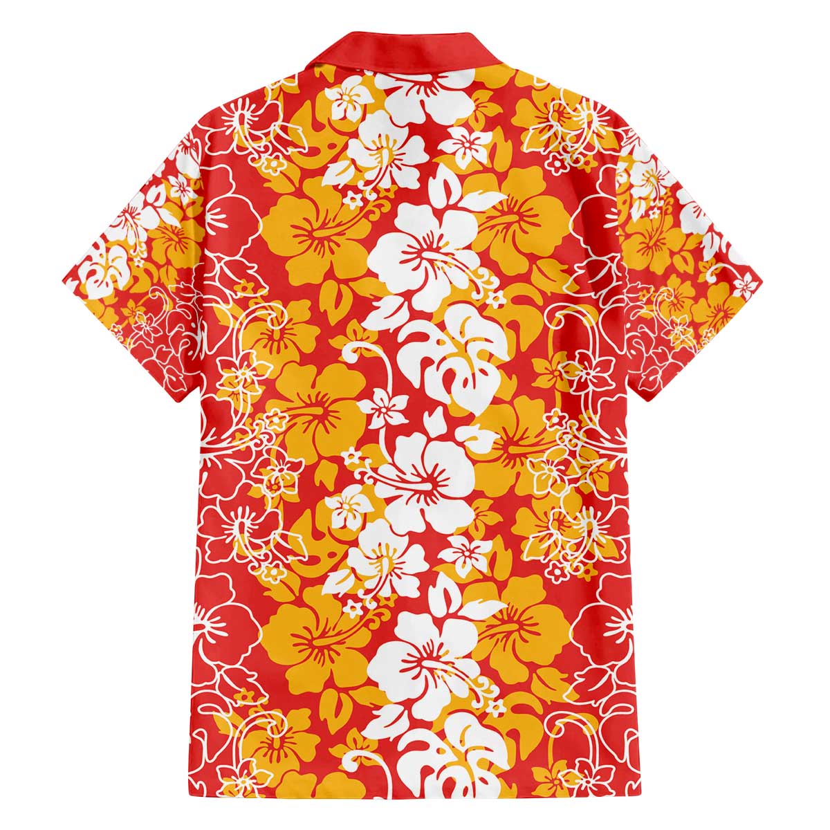 Hawaiian Lei Day Family Matching Off The Shoulder Long Sleeve Dress and Hawaiian Shirt Red Hibiscus Flowers Lei Art LT9 - Polynesian Pride