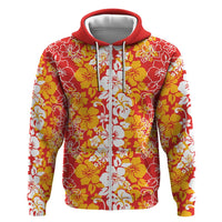 Hawaiian Lei Day Hoodie Red Hibiscus Flowers Lei Art