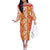 Hawaiian Lei Day Off The Shoulder Long Sleeve Dress Red Hibiscus Flowers Lei Art