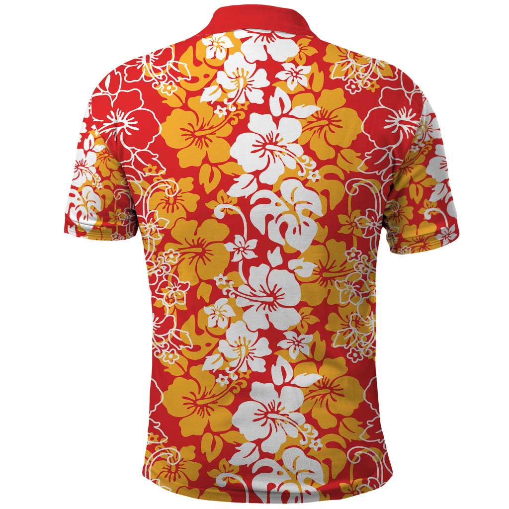 Hawaiian Lei Day Polo Shirt Red Hibiscus Flowers Lei Art LT9 - Polynesian Pride