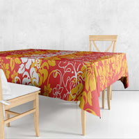 Hawaiian Lei Day Tablecloth Red Hibiscus Flowers Lei Art