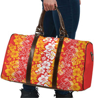 Hawaiian Lei Day Travel Bag Red Hibiscus Flowers Lei Art - Polynesian Pride
