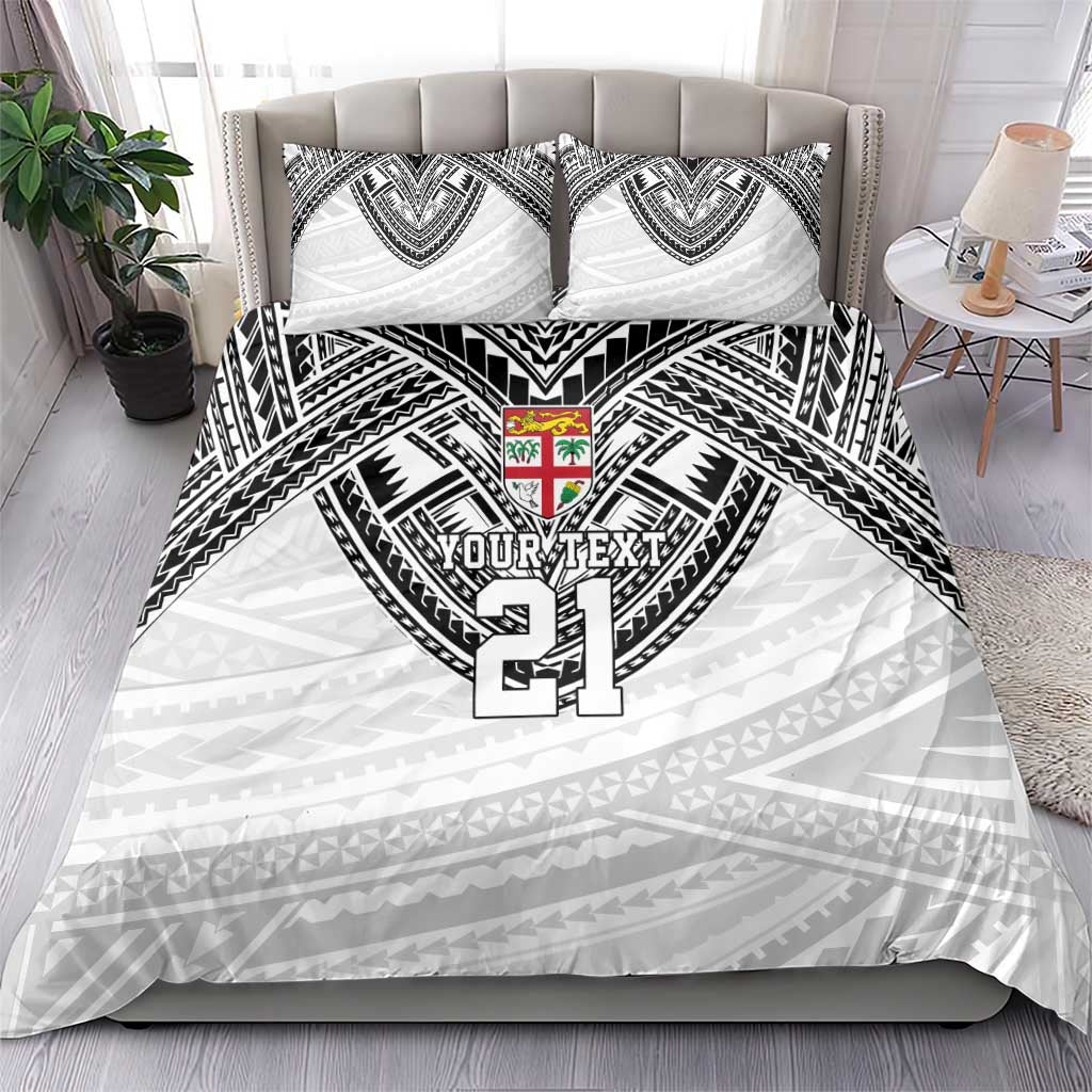 Flying Fijians Pacific Fiji Rugby Custom Bedding Set Polynesian Pattern