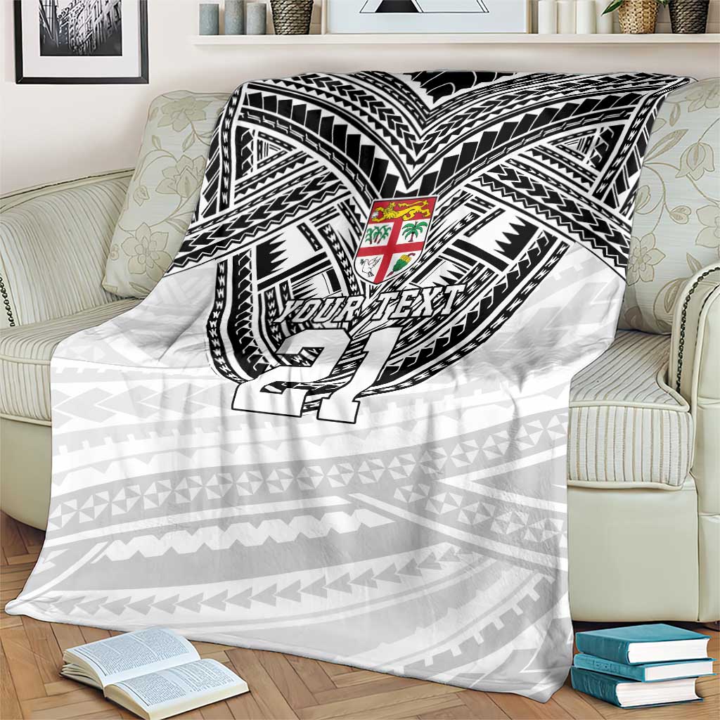 Flying Fijians Pacific Fiji Rugby Custom Blanket Polynesian Pattern
