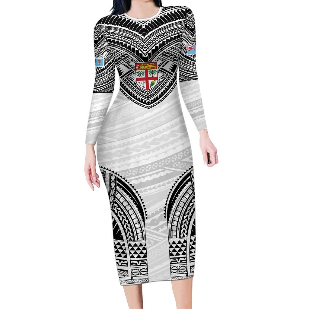 Flying Fijians Pacific Fiji Rugby Custom Family Matching Long Sleeve Bodycon Dress and Hawaiian Shirt Polynesian Pattern