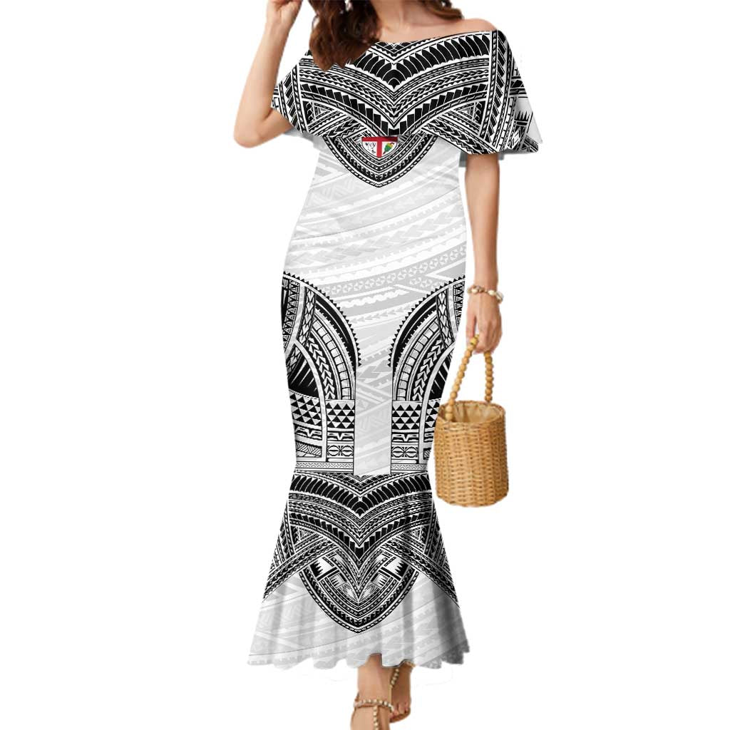 Flying Fijians Pacific Fiji Rugby Custom Family Matching Mermaid Dress and Hawaiian Shirt Polynesian Pattern