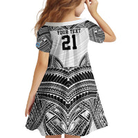 Flying Fijians Pacific Fiji Rugby Custom Family Matching Off The Shoulder Long Sleeve Dress and Hawaiian Shirt Polynesian Pattern