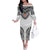 Flying Fijians Pacific Fiji Rugby Custom Family Matching Off The Shoulder Long Sleeve Dress and Hawaiian Shirt Polynesian Pattern