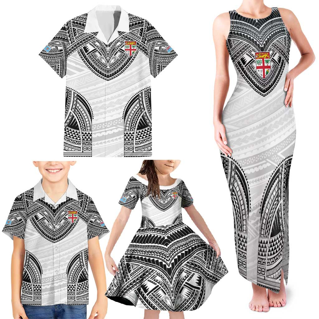Flying Fijians Pacific Fiji Rugby Custom Family Matching Tank Maxi Dress and Hawaiian Shirt Polynesian Pattern