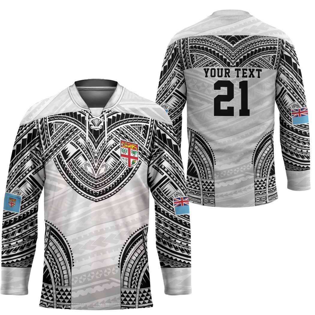 Flying Fijians Pacific Fiji Rugby Custom Hockey Jersey Polynesian Pattern - Polynesian Pride