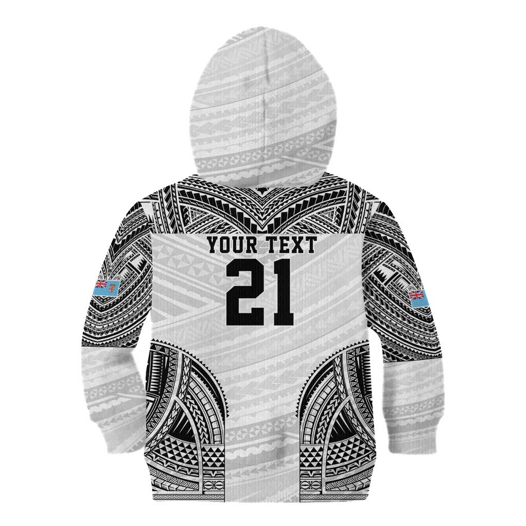 Flying Fijians Pacific Fiji Rugby Custom Kid Hoodie Polynesian Pattern