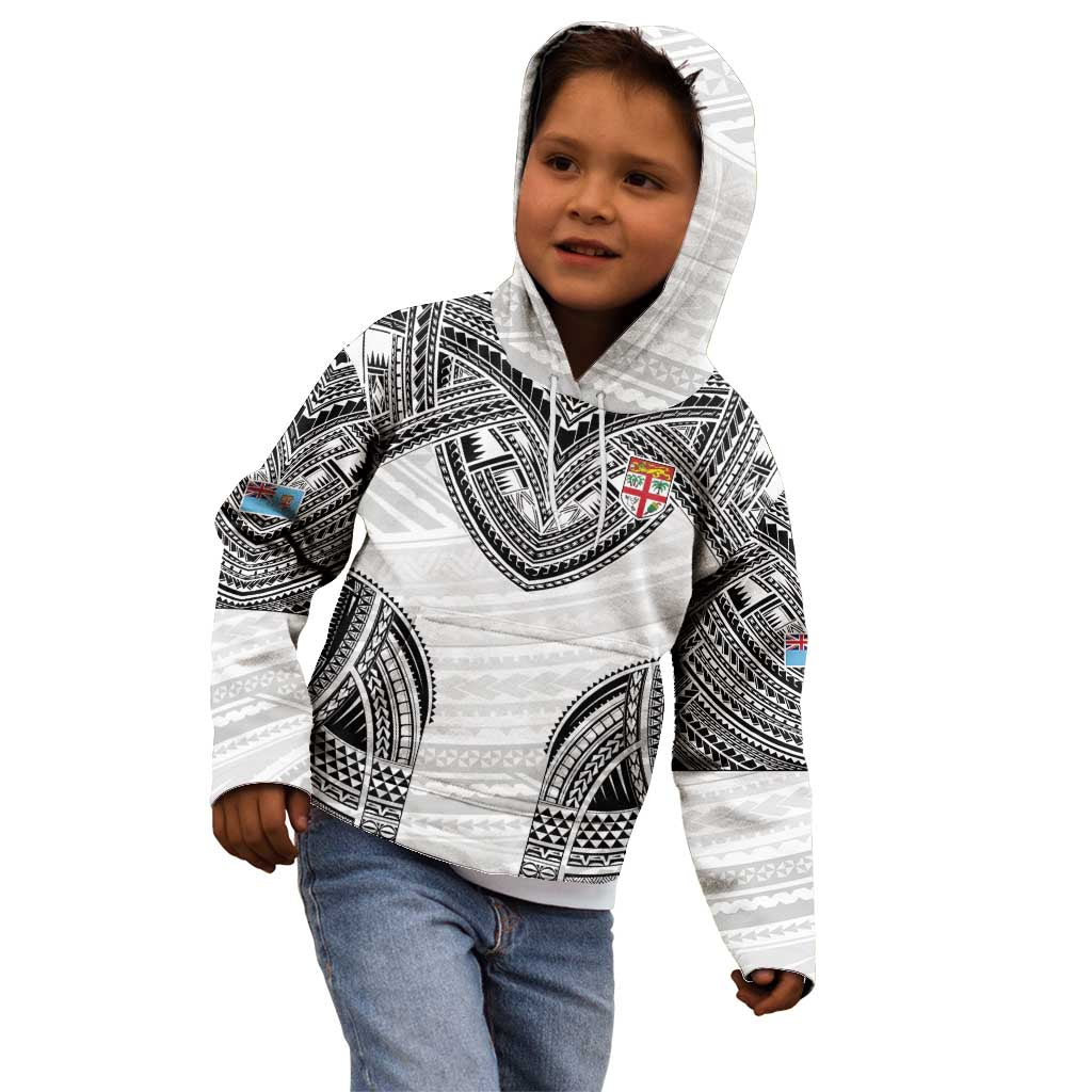 Flying Fijians Pacific Fiji Rugby Custom Kid Hoodie Polynesian Pattern