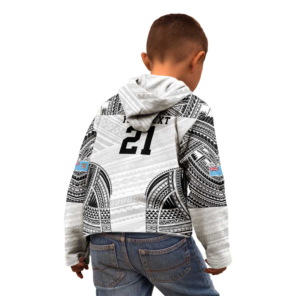 Flying Fijians Pacific Fiji Rugby Custom Kid Hoodie Polynesian Pattern