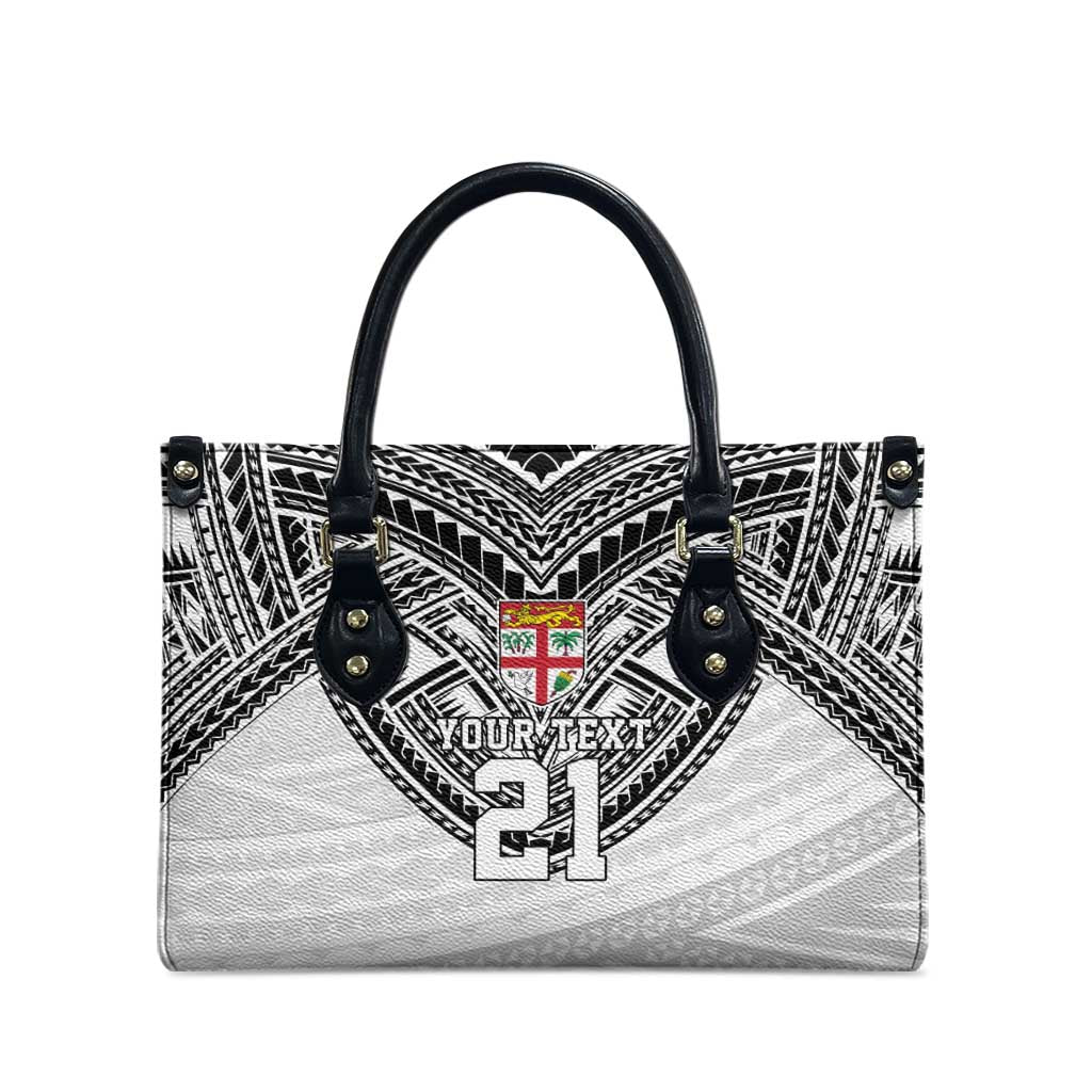 Flying Fijians Pacific Fiji Rugby Custom Leather Bag Polynesian Pattern - Polynesian Pride