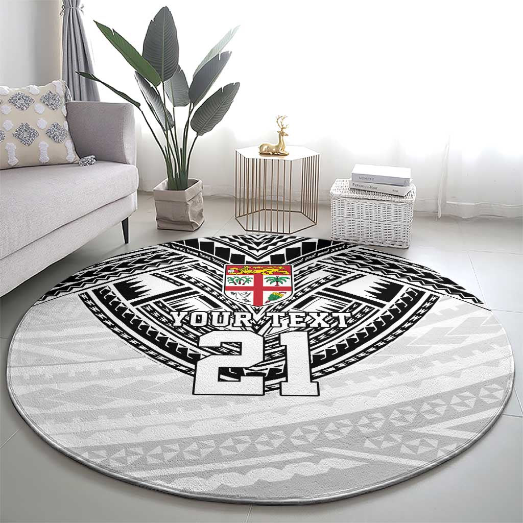 Flying Fijians Pacific Fiji Rugby Custom Round Carpet Polynesian Pattern