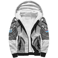 Flying Fijians Pacific Fiji Rugby Custom Sherpa Hoodie Polynesian Pattern