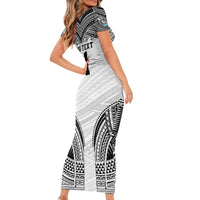 Flying Fijians Pacific Fiji Rugby Custom Short Sleeve Bodycon Dress Polynesian Pattern