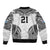 Flying Fijians Pacific Fiji Rugby Custom Sleeve Zip Bomber Jacket Polynesian Pattern
