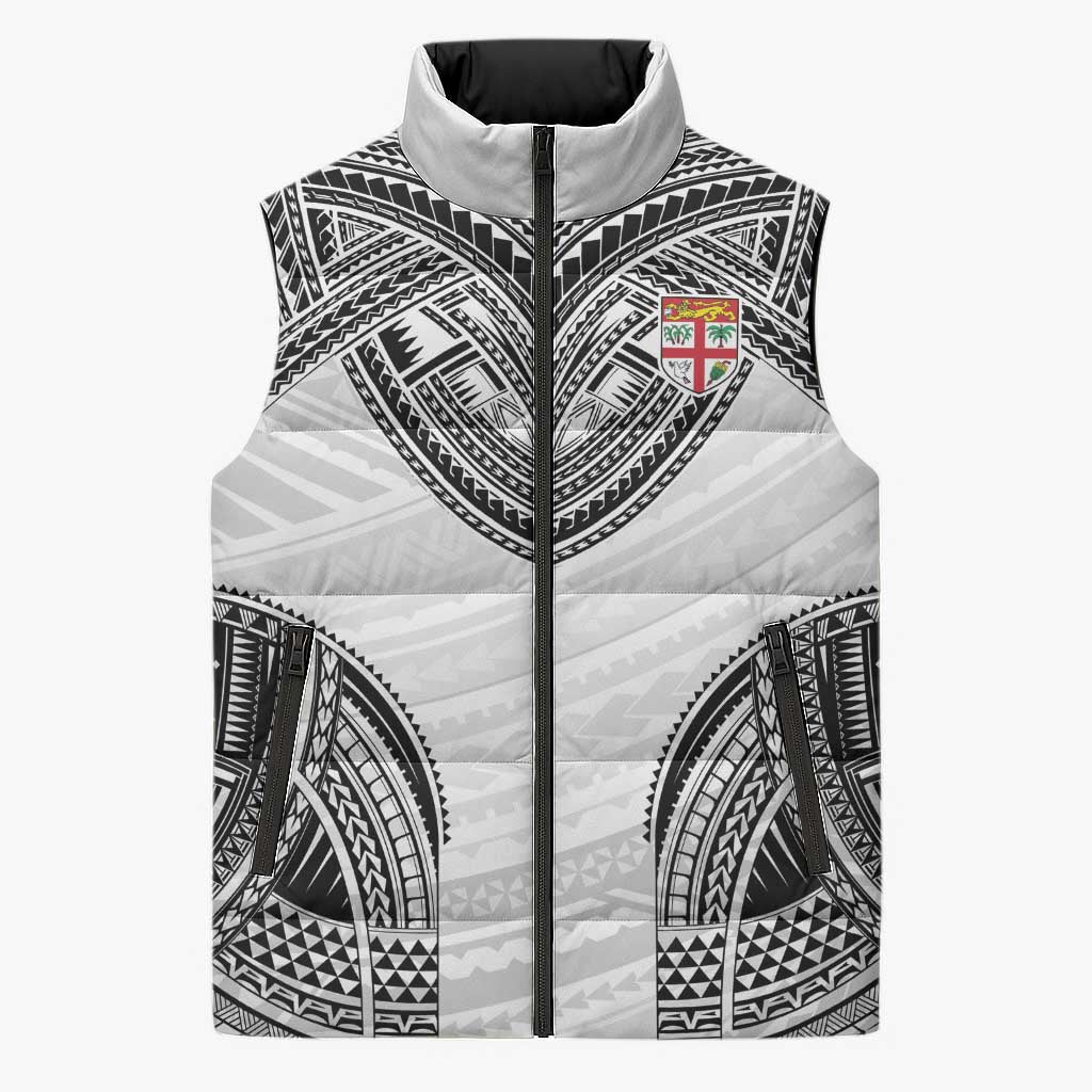 Flying Fijians Pacific Fiji Rugby Custom Sleeveless Puffer Jacket Polynesian Pattern - Polynesian Pride