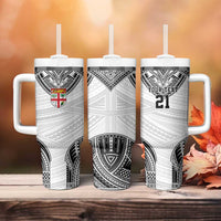 Flying Fijians Pacific Fiji Rugby Custom Tumbler With Handle Polynesian Pattern