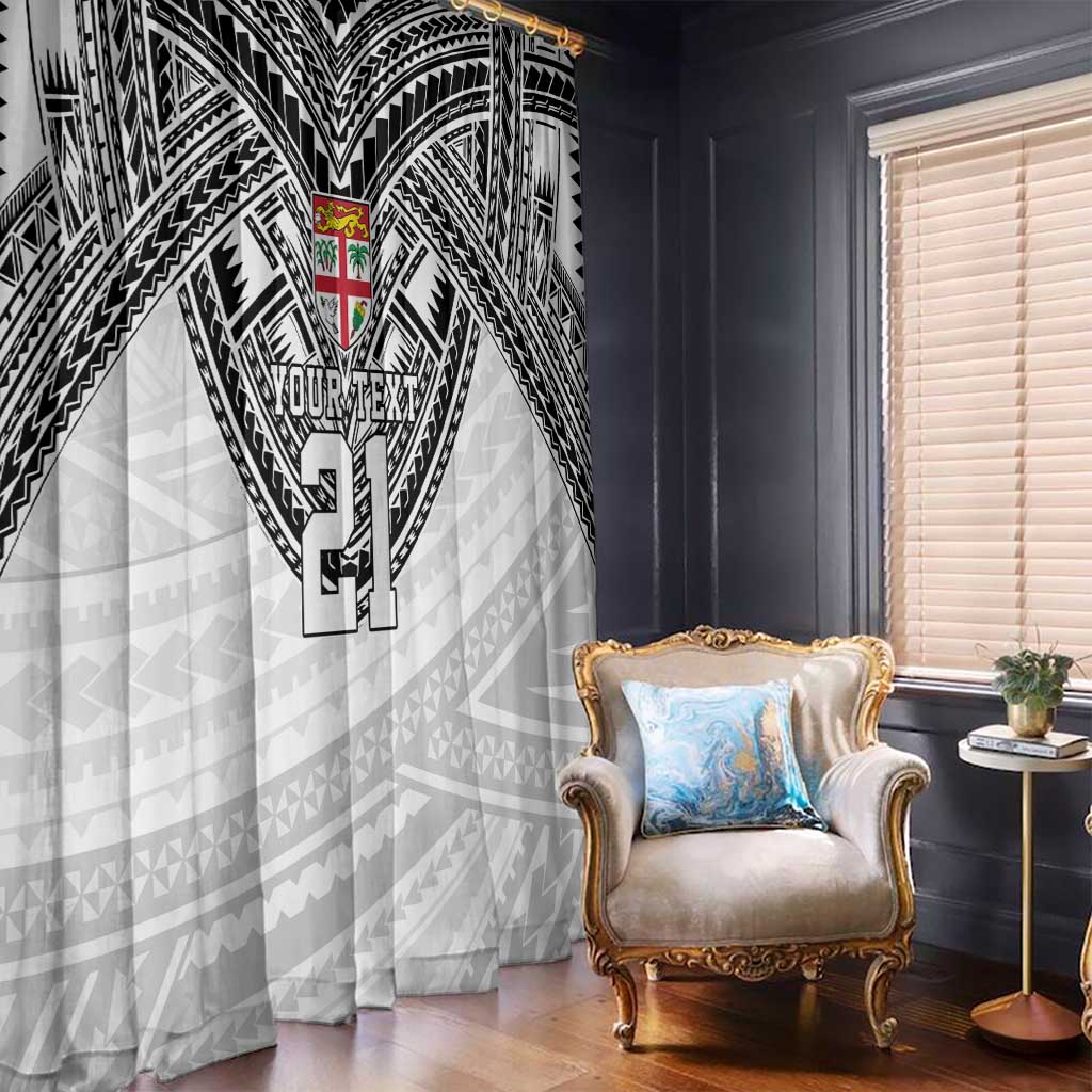 Flying Fijians Pacific Fiji Rugby Custom Window Curtain Polynesian Pattern