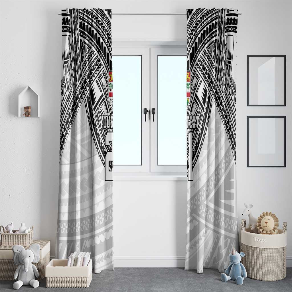 Flying Fijians Pacific Fiji Rugby Custom Window Curtain Polynesian Pattern