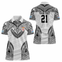 Flying Fijians Pacific Fiji Rugby Custom Women Polo Shirt Polynesian Pattern