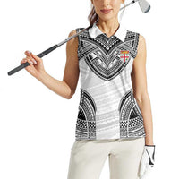 Flying Fijians Pacific Fiji Rugby Custom Women Sleeveless Polo Shirt Polynesian Pattern
