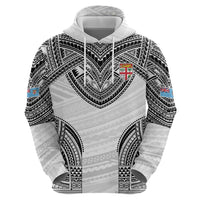 Flying Fijians Pacific Fiji Rugby Custom Zip Hoodie Polynesian Pattern