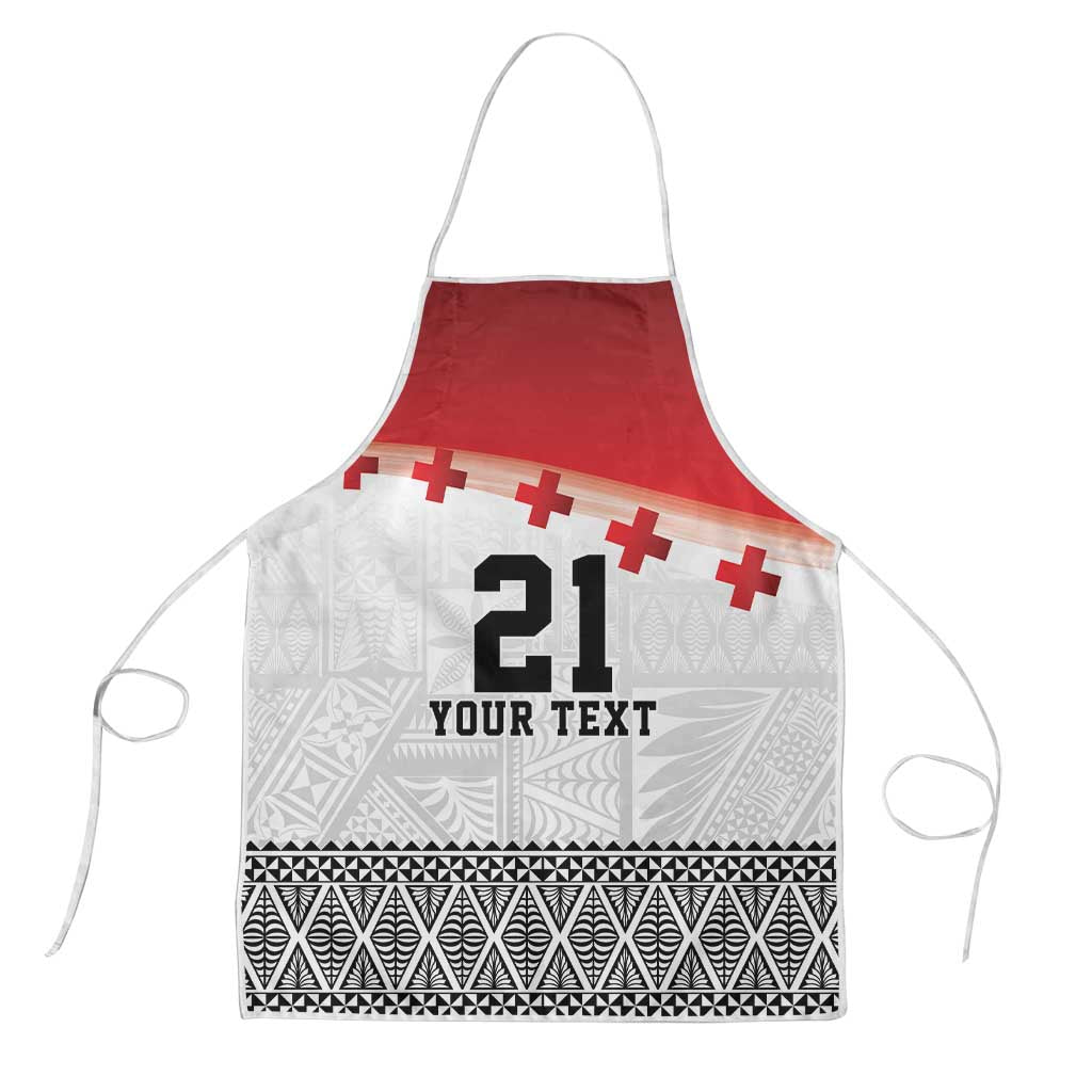 Ikale Tahi Pacific Tonga Rugby Custom Apron Tongan Ngatu with Flag Pattern - Polynesian Pride