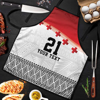 Ikale Tahi Pacific Tonga Rugby Custom Apron Tongan Ngatu with Flag Pattern - Polynesian Pride