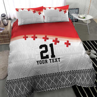 Ikale Tahi Pacific Tonga Rugby Custom Bedding Set Tongan Ngatu with Flag Pattern