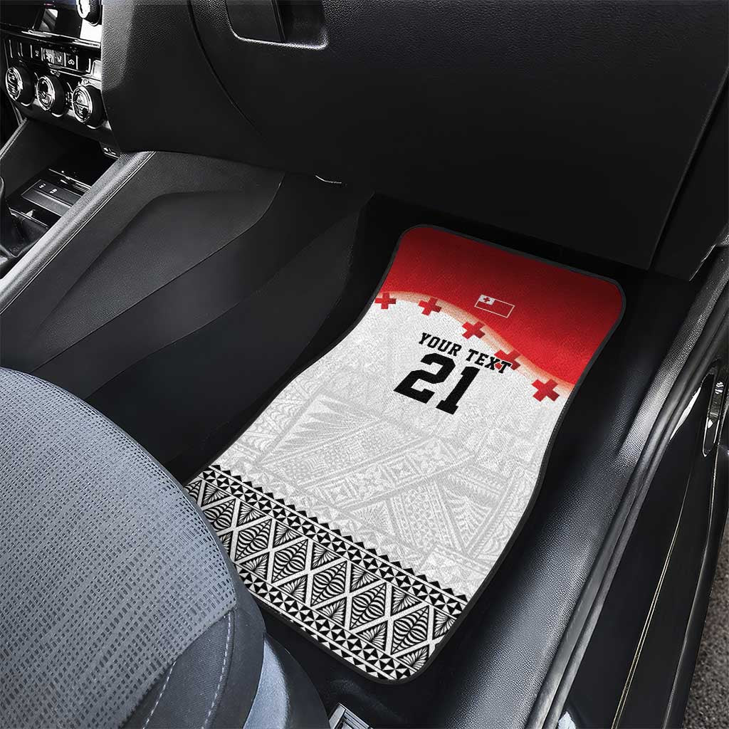 Ikale Tahi Pacific Tonga Rugby Custom Car Mats Tongan Ngatu with Flag Pattern