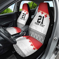 Ikale Tahi Pacific Tonga Rugby Custom Car Seat Cover Tongan Ngatu with Flag Pattern