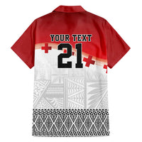 Ikale Tahi Pacific Tonga Rugby Custom Family Matching Long Sleeve Bodycon Dress and Hawaiian Shirt Tongan Ngatu with Flag Pattern LT9 - Polynesian Pride