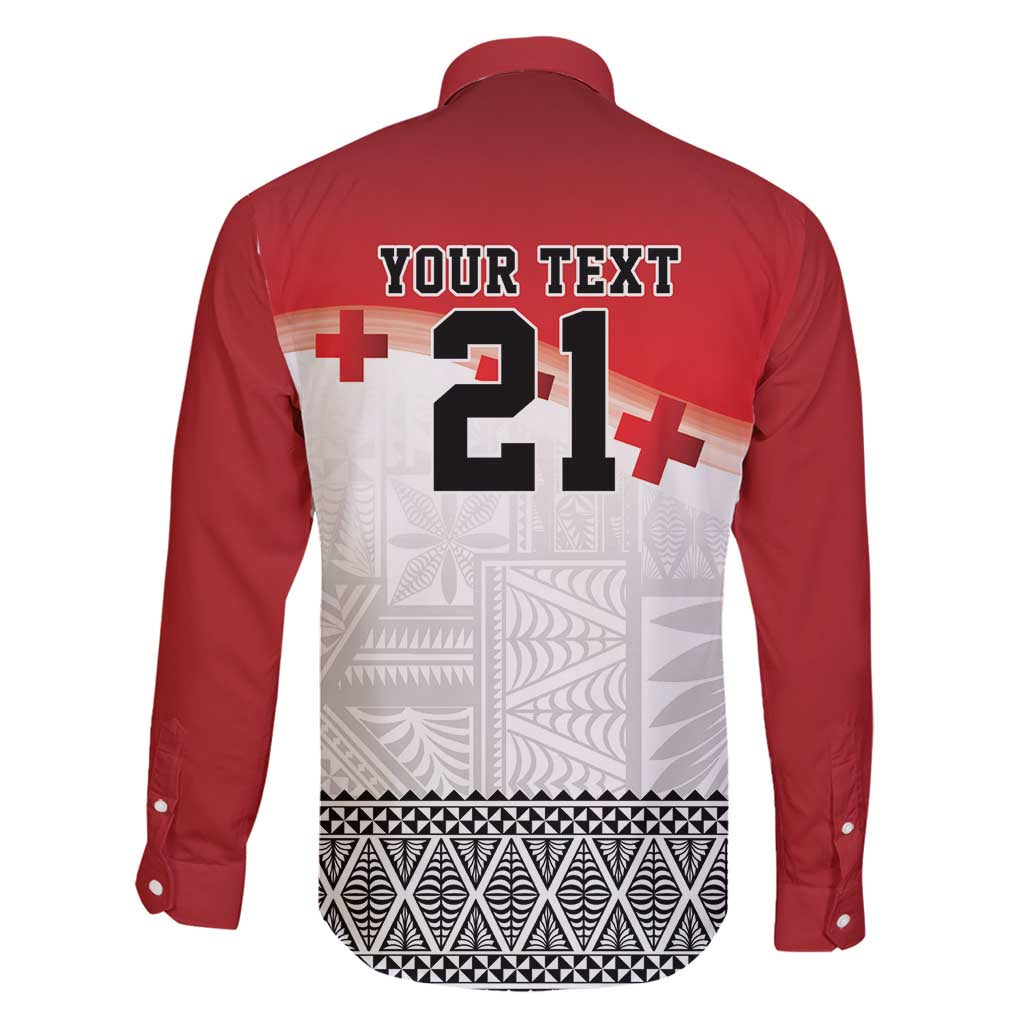 Ikale Tahi Pacific Tonga Rugby Custom Family Matching Long Sleeve Bodycon Dress and Hawaiian Shirt Tongan Ngatu with Flag Pattern LT9 - Polynesian Pride