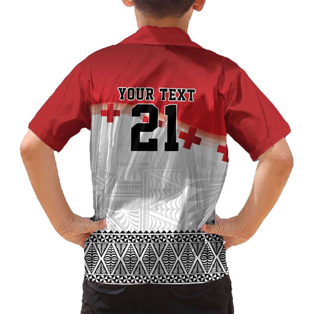 Ikale Tahi Pacific Tonga Rugby Custom Family Matching Short Sleeve Bodycon Dress and Hawaiian Shirt Tongan Ngatu with Flag Pattern LT9 - Polynesian Pride
