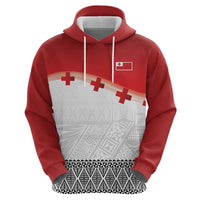 Ikale Tahi Pacific Tonga Rugby Custom Hoodie Tongan Ngatu with Flag Pattern