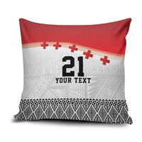 Ikale Tahi Pacific Tonga Rugby Custom Pillow Cover Tongan Ngatu with Flag Pattern - Polynesian Pride