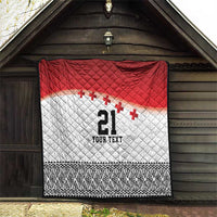 Ikale Tahi Pacific Tonga Rugby Custom Quilt Tongan Ngatu with Flag Pattern LT9 - Polynesian Pride
