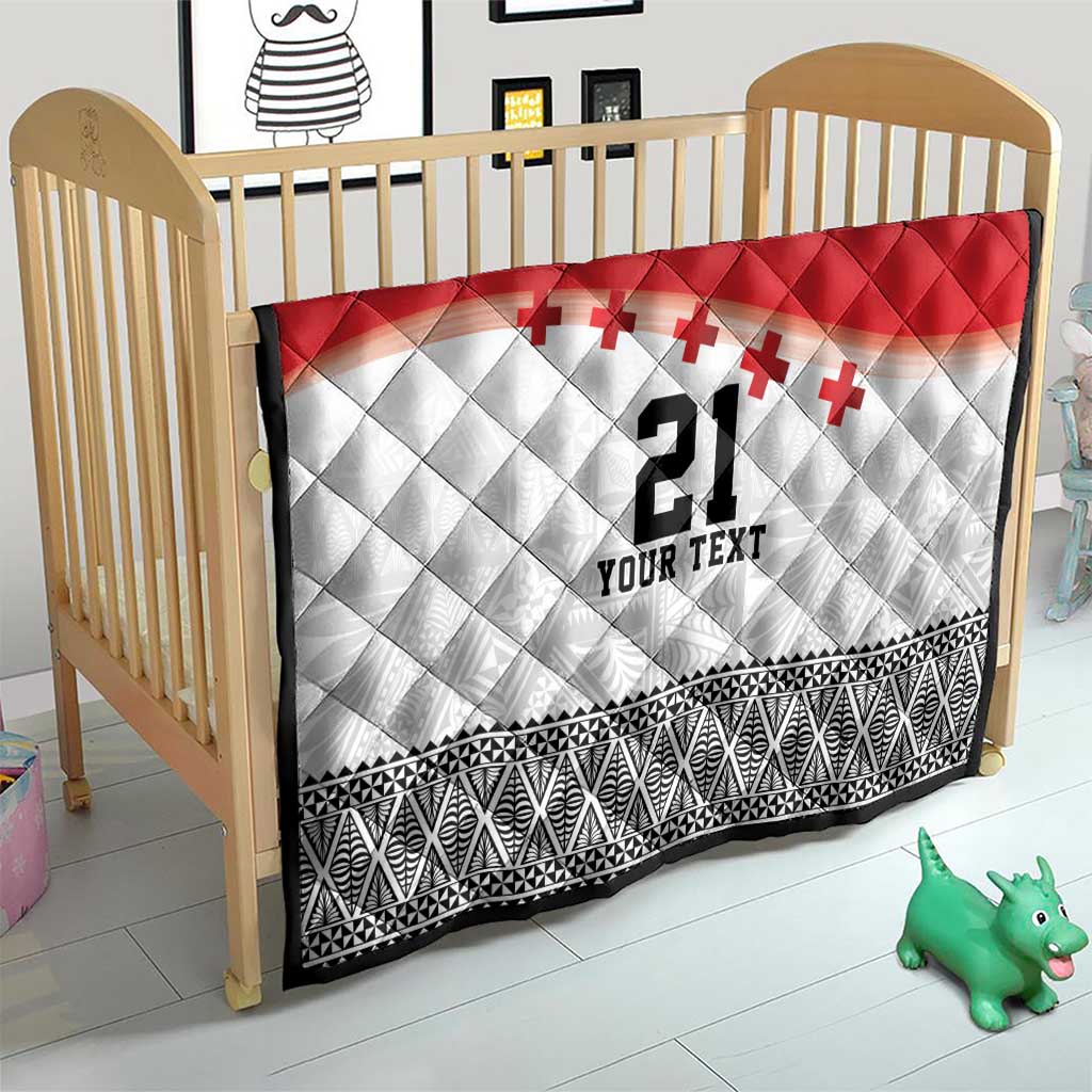 Ikale Tahi Pacific Tonga Rugby Custom Quilt Tongan Ngatu with Flag Pattern LT9 - Polynesian Pride