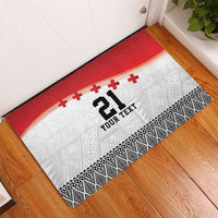 Ikale Tahi Pacific Tonga Rugby Custom Rubber Doormat Tongan Ngatu with Flag Pattern LT9 - Polynesian Pride