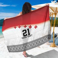 Ikale Tahi Pacific Tonga Rugby Custom Sarong Tongan Ngatu with Flag Pattern